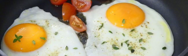 BF-Ketogeen-dieet-1600×480 Zwei Spiegeleier mit Tomaten, verfeinert mit Kräutern, perfekt für Ihr Fitness-Frühstück.