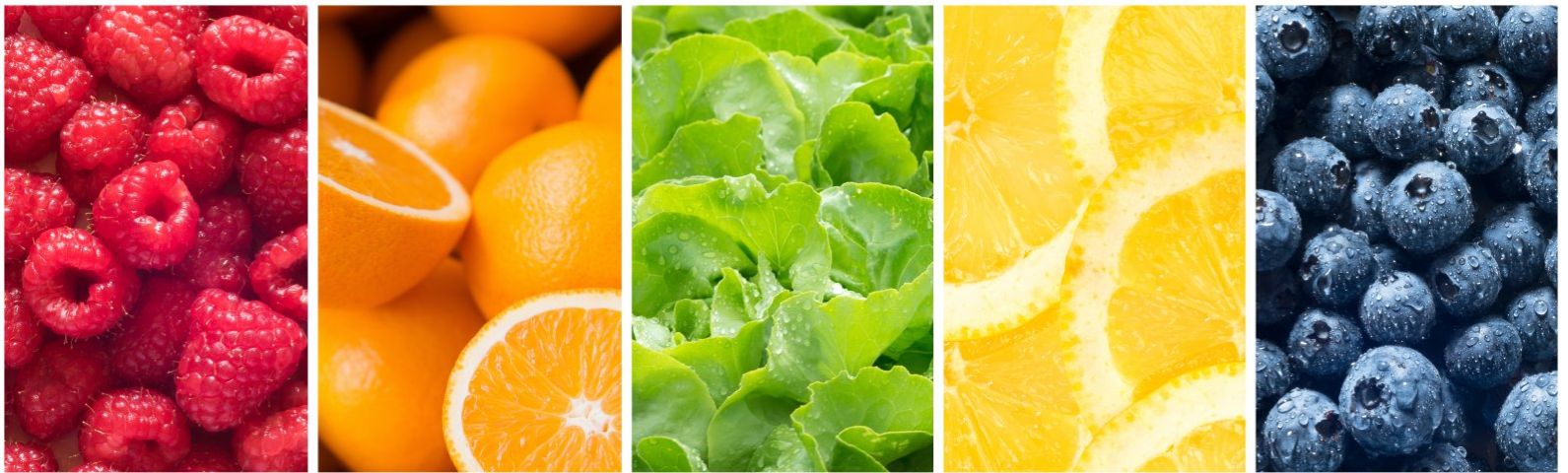 schijf-2 Gesunder Mix aus Beeren, Orangen, Salat und Zitronen für Ihre Fitnessernährung.