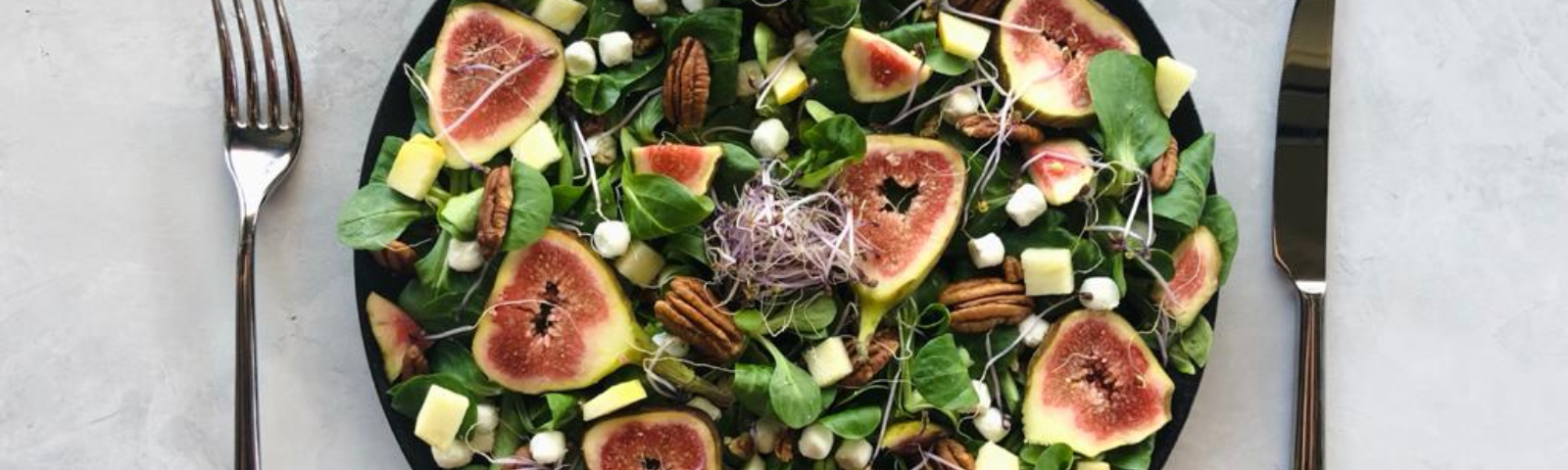 Geitenkaas salade 1600 x 480 Fitness-Salat mit Feigen, Nüssen und Käse – gesunde Ernährung leicht gemacht.