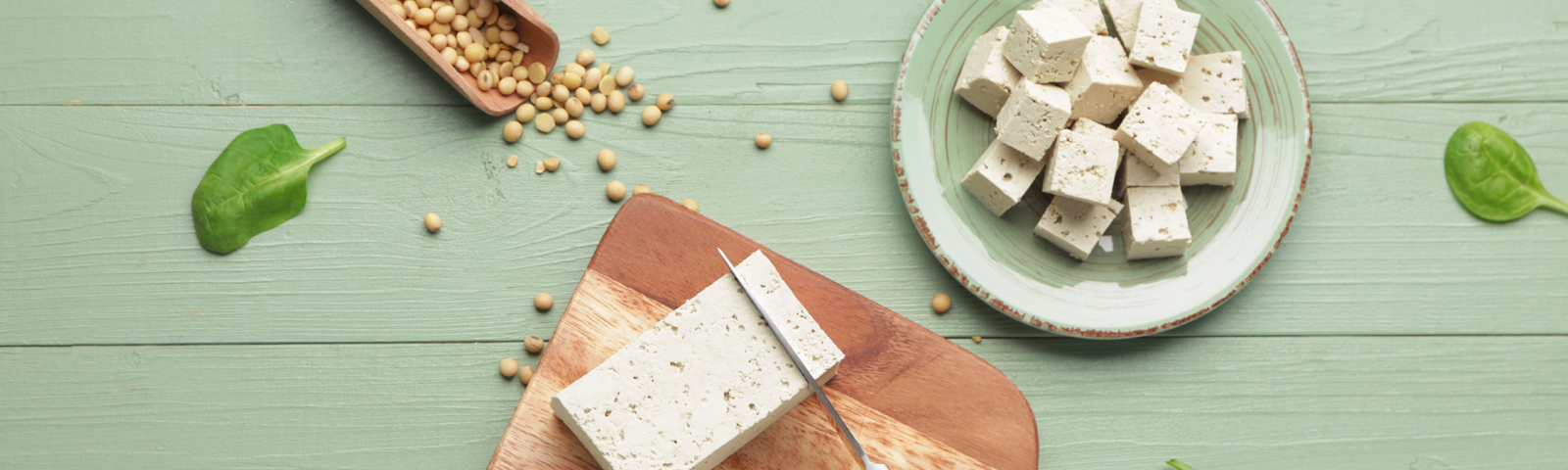 Frischer Tofu mit Sojabohnen und Spinat – perfekt für Fitness und gesunde Ernährung.