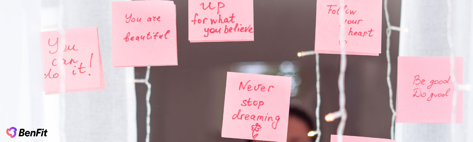 Person repeating positive affirmations during a calm morning routine